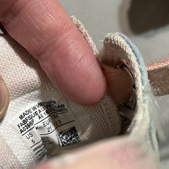 Converse All Star Toddler 5 Low Top Pink Tie Dye Canvas Sneaker Shoes Straps - Picture 9 of 9